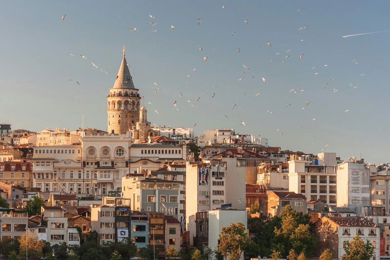 Istanbul skyline with mosques and Bosphorus