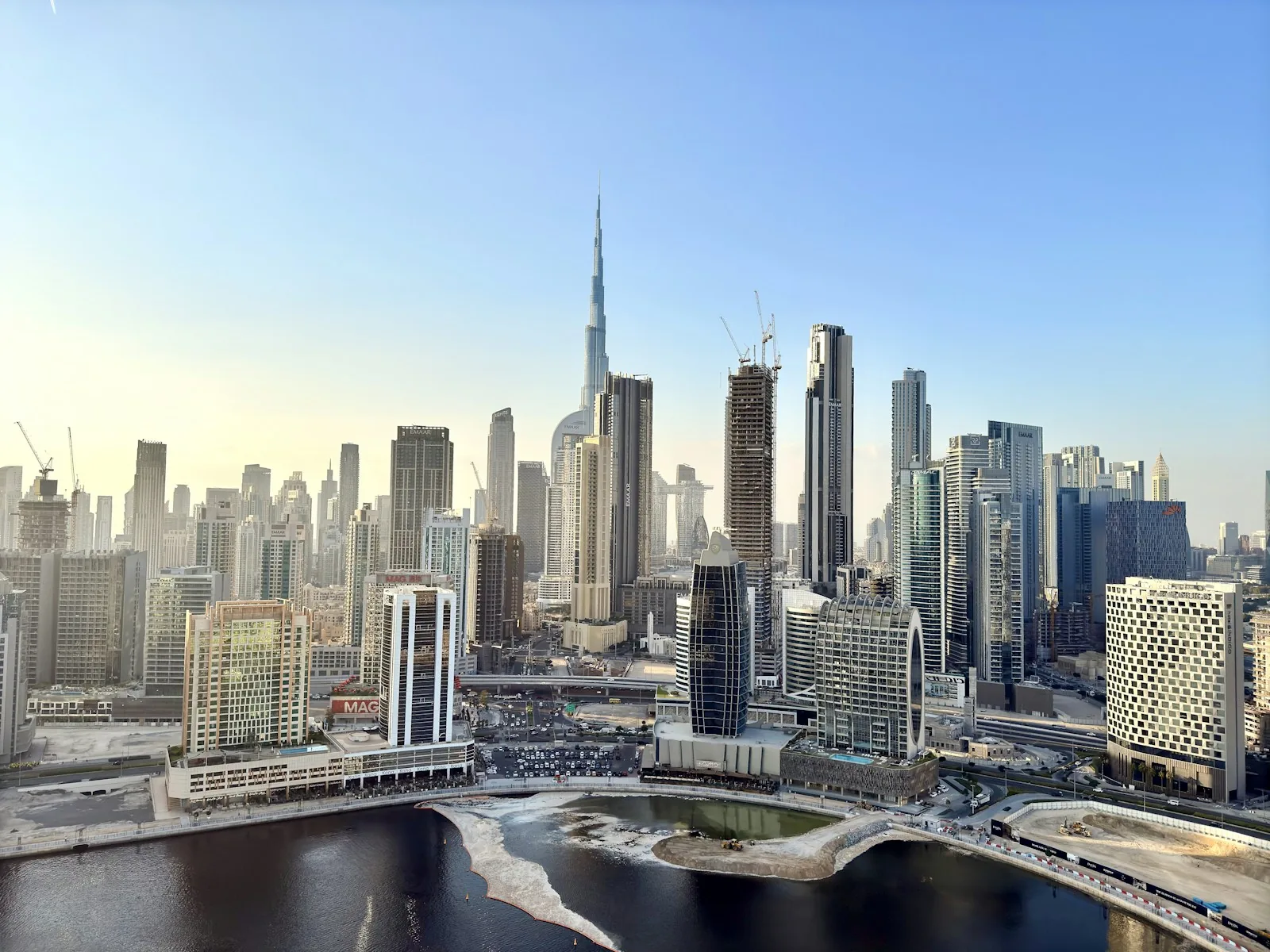 Dubai Business Bay skyline Burj Khalifa